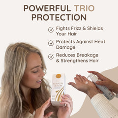 VITAMINS hair cosmetics keratin serum on-hair strands—smoothing and shine for damaged hair.