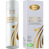 VITAMINS hair cosmetics Keratin Shampoo bottle showing sulfate-free cleanse for smooth, shiny hair