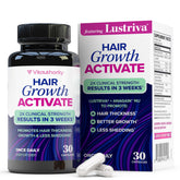 Vitauthority Lustriva bottle on a clean surface signaling hair nourishment support.