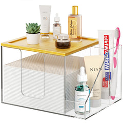 VITVITI disposable face towel holder box in clear acrylic for space-saving bathroom storage.