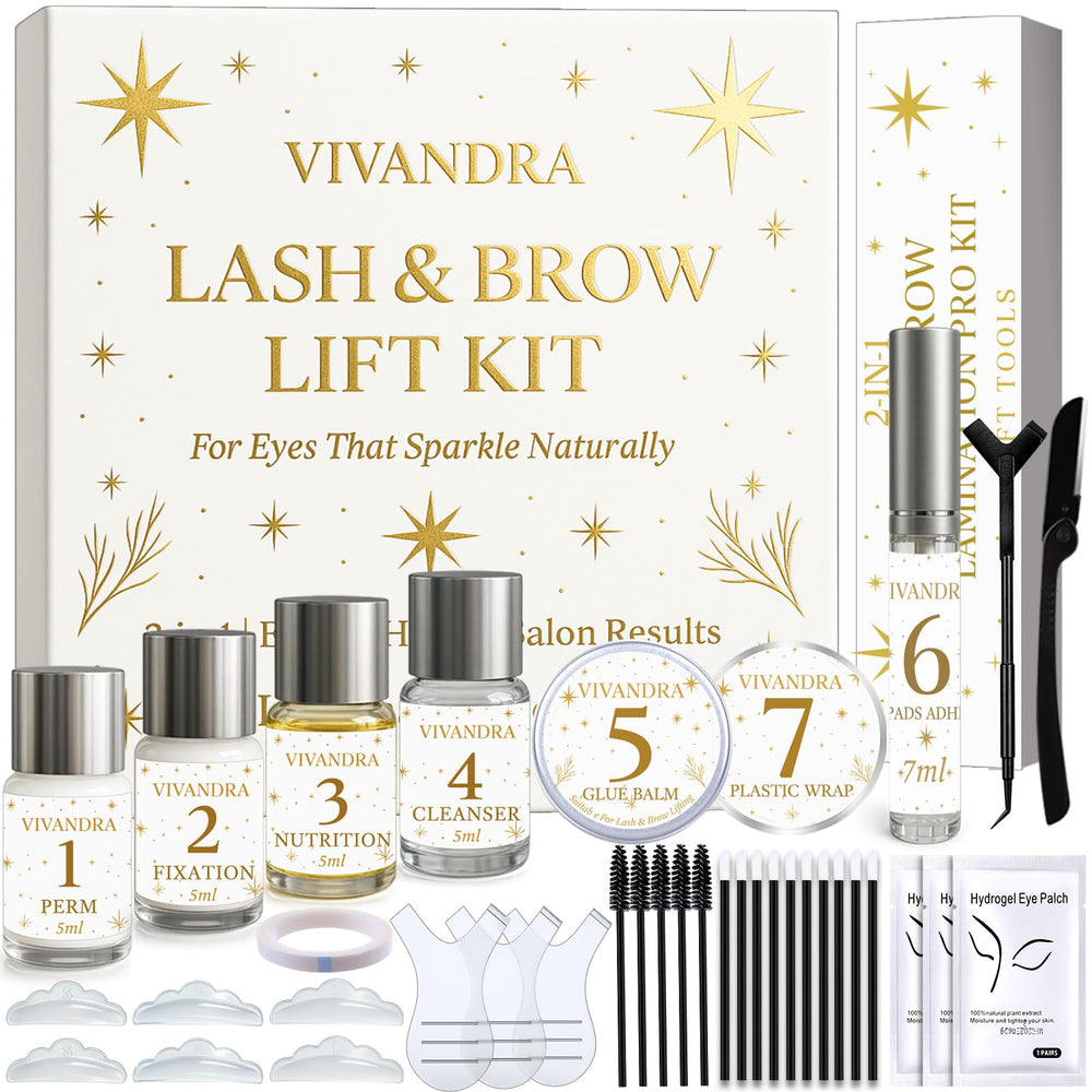 Vivandra 2-in-1 lash lift brow lamination kit box for easy home use