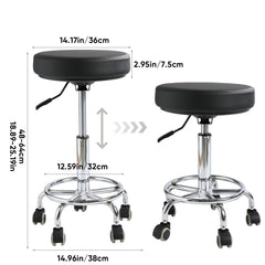 Viviange rolling stool height-adjustment for personalized comfort in salons.