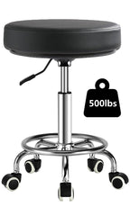 Viviange rolling stool front view with wheels supports efficient salon workflows.
