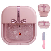 VIVIYA collapsible foot bath spa folded for compact storage and space-saving setup.