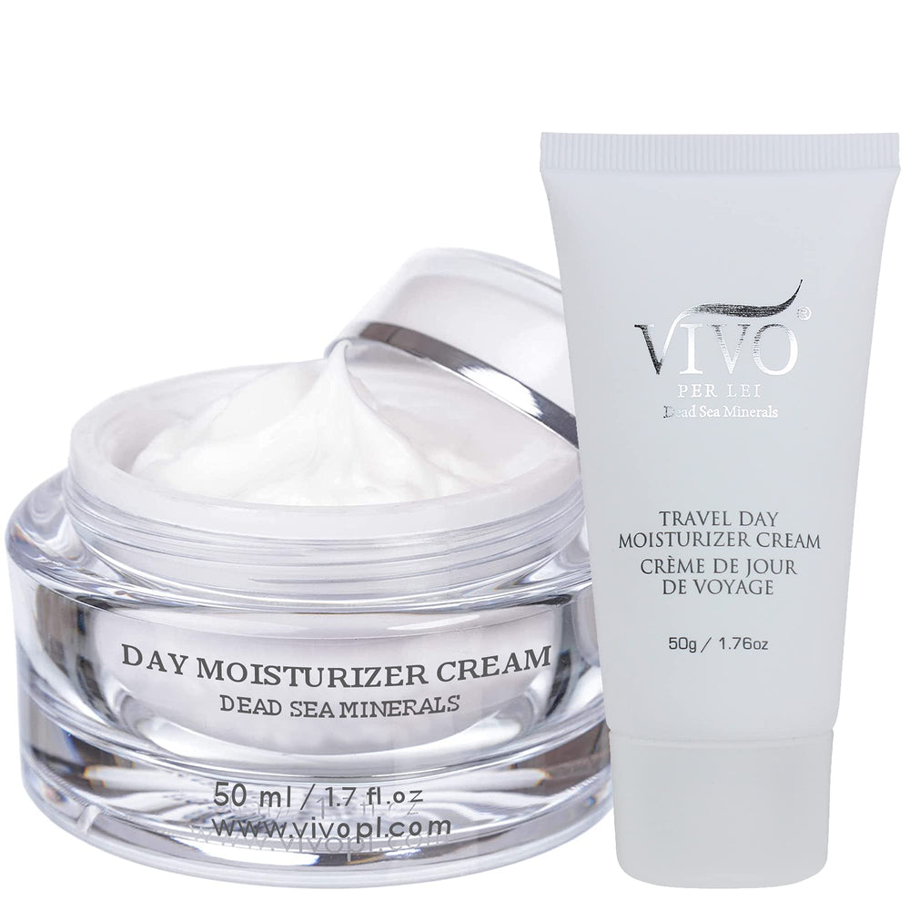 Vivo Per Lei day cream jar with rich hydration for dry skin.