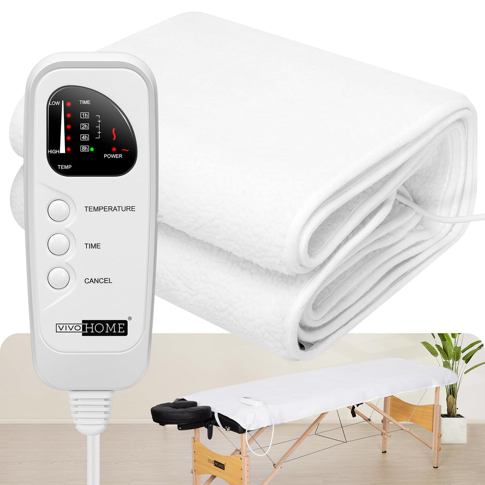 VIVOHOME Massage Table Warmer soft fleece close-up showing plush warmth for client comfort