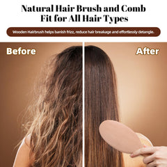 vklw ergonomic wooden handle enhances grip during grooming sessions