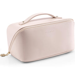 Vlando apricot pink makeup bag full view showing large capacity