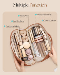 Vlando makeup bag zipper TPU-pocket keeps small items secure while travelling.