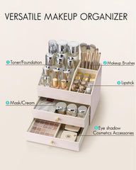 Vlando makeup organizer drawer detail with smooth sliding drawers for easy access