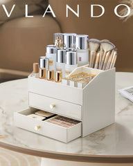 Vlando makeup organizer drawer close-up shows smooth slides for easy access.