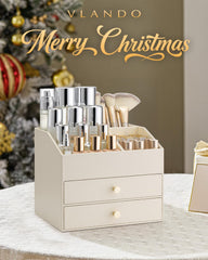 Vlando makeup organizer with removable lipstick holder keeps counters tidy.