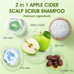 VOERUY Apple Cider Scalp Scrub close-up highlighting exfoliating texture and sea salt.