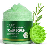 VOERUY scalp scrub tea tree bottle for refreshed scalp and exfoliation.