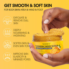 VOERUY Turmeric Body Scrub ingredients sea salt highlight mineral-rich exfoliation