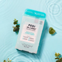 VOESH Pedi in a Box Herb Seed Oil bottle highlighting nourishing foot massage.