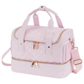 VOFIpremiAm nail organizer case front view in pale pink for stylish, portable storage.