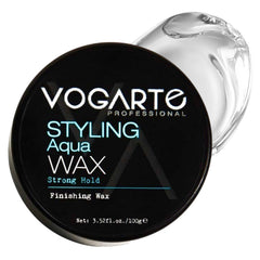 Vogarte Aqua Wax texture in hand demonstrates smooth application for precise styling.