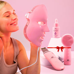 VogueNow LED Face Mask blue light close-up promotes calming skin.