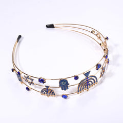 Vokone multi-layer metal crystal headband for elegant wear.