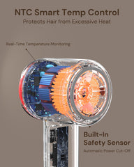 Volgtia hair dryer in quiet performance mode for reduced noise