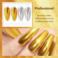 Vonrui UV gel nail chrome powder application demonstrates blending for durable chrome nails.