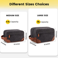 Vorspack large travel toiletry bag dark grey open compartments help keep items organized.