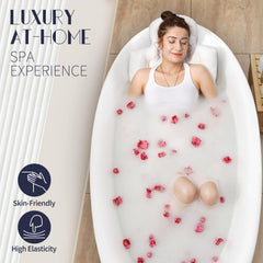 VOXOR full body bath pillow underside shows 160 suction cups for secure placement.