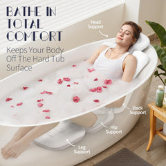 VOXOR full body bath pillow 5D air mesh close-up highlights breathable comfort.