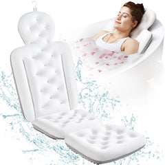 VOXOR full body bath pillow underside with suction cups securing to tub.