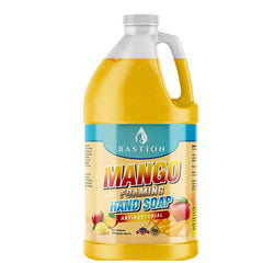 Voyager Mango Foaming Hand Soap bottle showing tropical scent for refreshed hands.