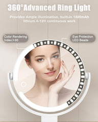 vpu 30x magnification close-up aids precise eyeliner and skincare checks.