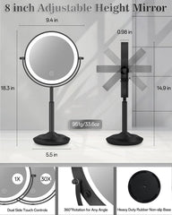 VPU makeup mirror 1x view shows full-face makeup reference.