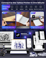 Vretti P84 tattoo stencil printer side view highlighting portable design
