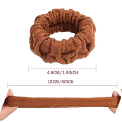 Vrose Flosi no-tangle elastic hair ties illustrate snag-free styling.