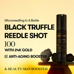 VT COSMETICS Black Truffle Reedle Shot bottle top view highlights luxurious finish.