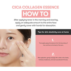 VT COSMETICS Cica Collagen Essence on nightstand, supports soothing elasticity overnight.