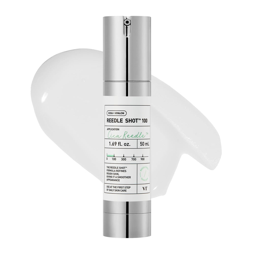 VT COSMETICS CICA Reedle Shot bottle close-up for soothing skin renewal