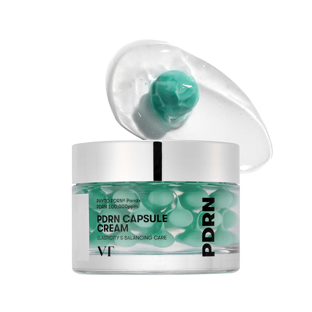 VT COSMETICS PDRN Capsule Cream packaging signals premium hydration for radiant skin.