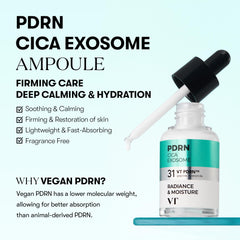 VT COSMETICS PDRN Cica Exosome Ampoule dropper dispensing for easy application.