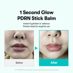 VT COSMETICS PDRN Essence Stick Balm application on face delivering instant radiance
