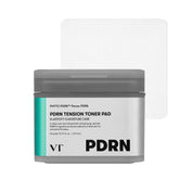 VT COSMETICS PDRN Tension Toner Pad packaging shows vegan hydration benefits.