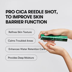 VT COSMETICS Pro Cica Reedle Shot 100 label detail highlighting CICA HYALO-GENE complex.