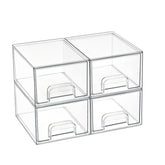 Vtopmart 4-pack clear drawers front view for compact, organized storage