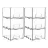 Vtopmart 6-pack small clear drawers front view for cosmetics organization and quick access