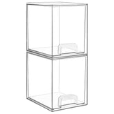 Vtopmart 7.6-inch clear stackable drawers front view for organized vanity storage