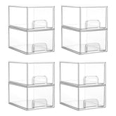 Vtopmart 8-pack clear stackable drawers front view for easy vanity organization