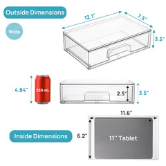 Vtopmart acrylic drawer bin with built-in handle ensures easy access.