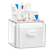 Vtopmart clear-drawer towel holder shows remaining towels for easy restock during skincare routines.