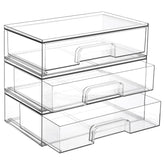 Vtopmart clear stackable drawers assembly keeps cosmetics neatly visible and accessible.